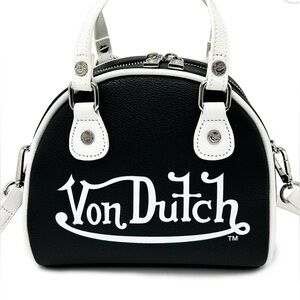 Von Dutch Black and White Satchel